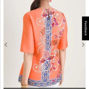 Chico’s Floral Sleeve Tee, Size 3